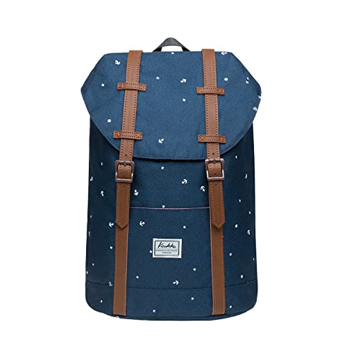 KAUKKO Rucksack Klein Damen Herren Schön und Praktisch Mini Daypack mit Laptopfach für 10" Notebook für Ausflüge, Uni, Schule,12L, Blau von KAUKKO