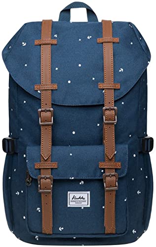 KAUKKO Schulranzen Damen Herren Studenten 18 Zoll Backpack für 13" Notebook Lässiger Daypacks, 47 * 28 * 16cm, 19L, Large (Blau[EP5-12]) von KAUKKO