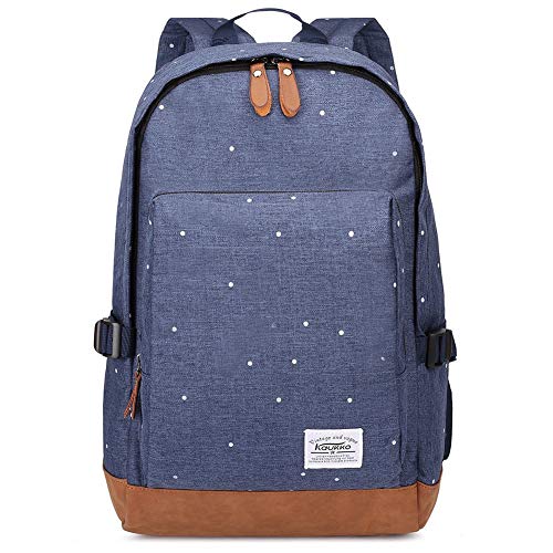 Kaukko Damen Rucksack Studenten Backpack Laptop College Schulrucksack Reiseeucksack, Large, Dark Blue von KAUKKO
