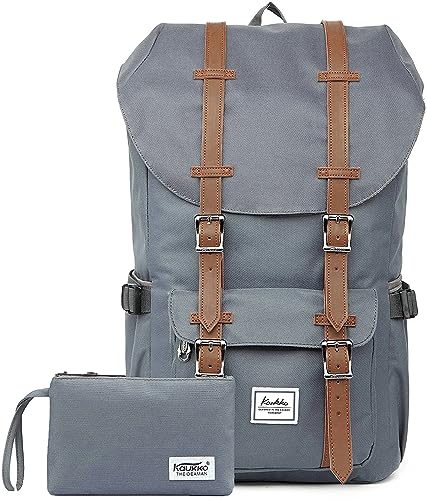 KAUKKO Rucksack Damen Herren Studenten 17 Zoll Backpack für 15" Notebook Lässiger Daypacks Schüler Bag für Wandern 46 cm, 22.4 L von KAUKKO