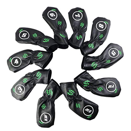 10 x Golfschlägerkopf-Schutzhüllen, weiche Abdeckung, Eisen-Putter-Schlägerhaube von KBOLAE