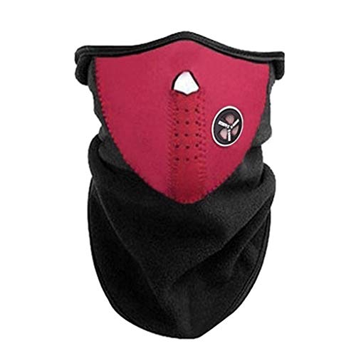 KBOLAE Half Face Cover Nylon Facepiece Moisture Absorption Windproof Neck Warmer Breathable Mouth Cover Ergonomic Design for Winter Red von KBOLAE