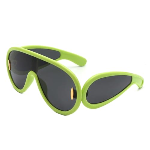 KCYSLY Damen-Sonnenbrille Die Gleichen Einteiligen Krötengläser Mit Großem Rahmen-Grün von KCYSLY