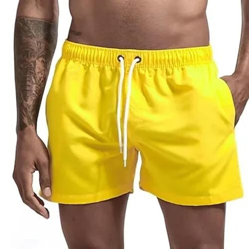 KCYSLY Shorts Herren Herren Badeshorts Swim Trunks Taschen Quick Dry Casual Strandhose-gelb-4xl von KCYSLY