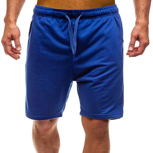 KCYSLY Shorts Herren Herren Baumwolle Shorts Einfarbige Casual Shorts Loose Strand Shorts Shorts Shorts-blau-XXXL von KCYSLY