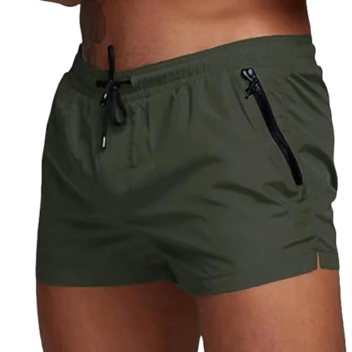 KCYSLY Shorts Herren Herren Shorts Outdoor Running Pocket Kordelzug Design Einfarbige Baumwollmischung Shorts-b-m von KCYSLY
