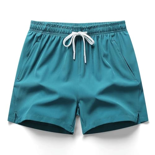 KCYSLY Shorts Herren Herren Sommer Elastische Solide Kordelzug Bandage Taschen Casual Lose Sport-blau-XL von KCYSLY
