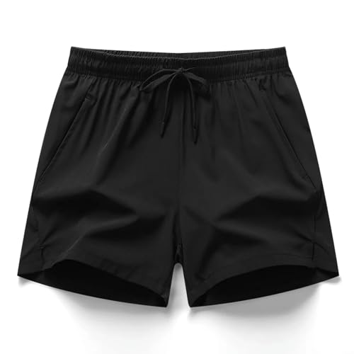 KCYSLY Shorts Herren Herren Sommer Elastische Solide Kordelzug Bandage Taschen Casual Lose Sport-schwarz-4xl von KCYSLY