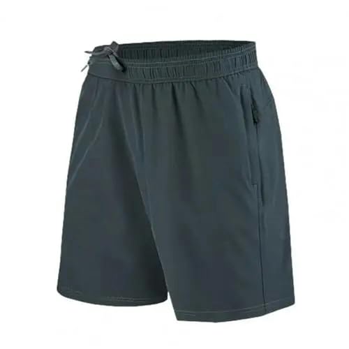 KCYSLY Shorts Herren Männer Casual Shorts Verstellbare Kordelzug Elastische Taille Einfarbige Atmungsaktive Männer Sommer Shorts-grau-XL von KCYSLY