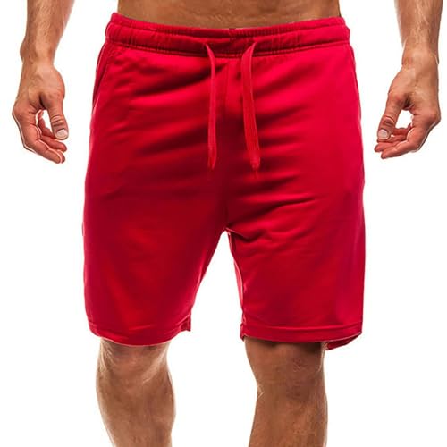 KCYSLY Shorts Herren Männer Hosen Lässige Shorts Sommer Herren Kleidung Dünne Sport -Running -Shorts Für Männer-rot-l von KCYSLY