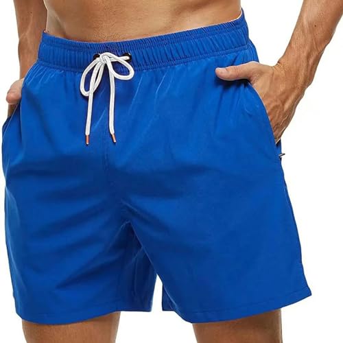 KCYSLY Shorts Herren Männer Schwimmstämme Strandshorts Kordelkordelkordelfutter Elastische Taille Schlicht Atmungsaktiv Weicher Lässiges Lässig-blau-5xl von KCYSLY