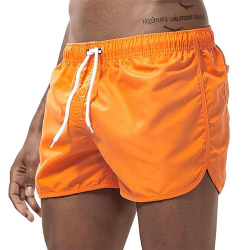 KCYSLY Shorts Herren Männer Strand Shorts Schnell Trocknen Kurze Hosen Gym Schwimmen Trunks Sommer Casual Surfen Shorts-orange-XL von KCYSLY