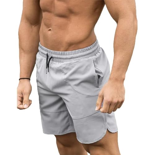 KCYSLY Shorts Herren Sommer Männer Fitness Atmungsaktive Schnelltrocknende Shorts Männer Casual Joggers Shorts-grau-l von KCYSLY