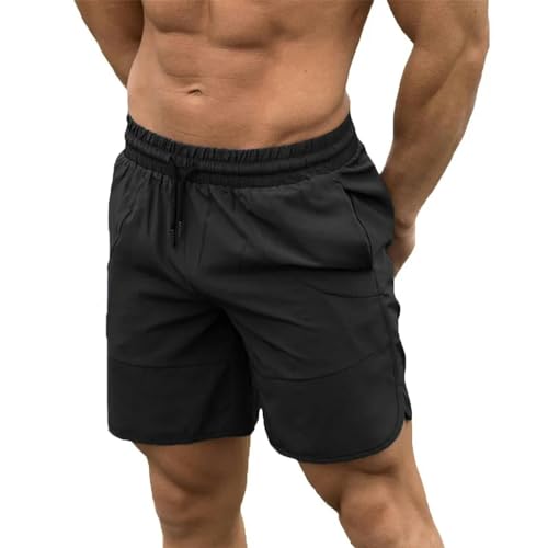 KCYSLY Shorts Herren Sommer Männer Fitness Atmungsaktive Schnelltrocknende Shorts Männer Casual Joggers Shorts-schwarz-XL von KCYSLY