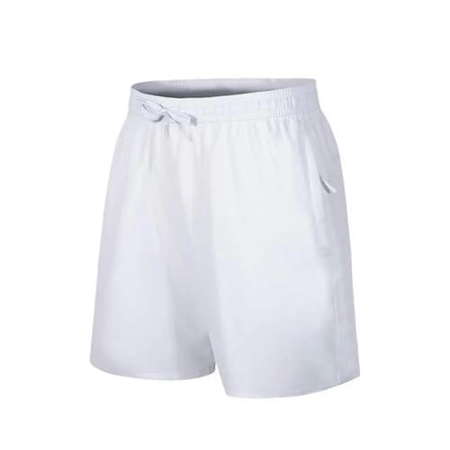 KCYSLY Shorts Herren Sport Shorts Männer Schnelltrocknende Fitness Einfarbige Schnürtaschen Strand Shorts Sommer Kurze Hosen-weiß-XL von KCYSLY