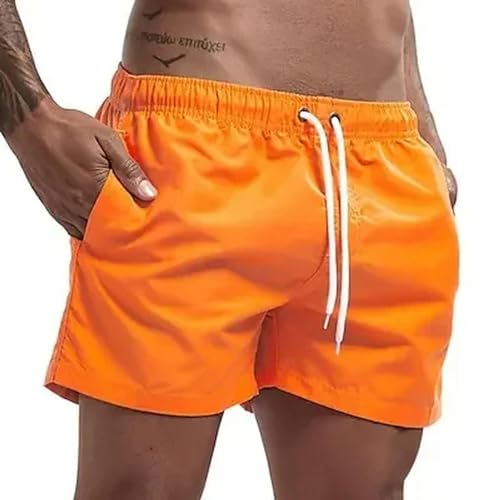 KCYSLY Shorts Herren Swim Trunks Herren Badeshorts Quick Dry Board Shorts Badeanzug Mit Atmungsaktiver Kordelzugtasche-orange-4xl von KCYSLY