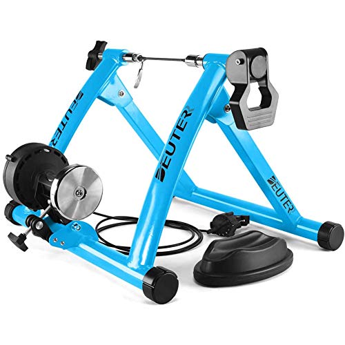 Fahrradtrainer, Faltbarer magnetischer Ständer, Fahrrad-Fitness-Rack, Indoor-Fahrrad-Trainingsständer für Fahrradreifen, blau von KDOQ