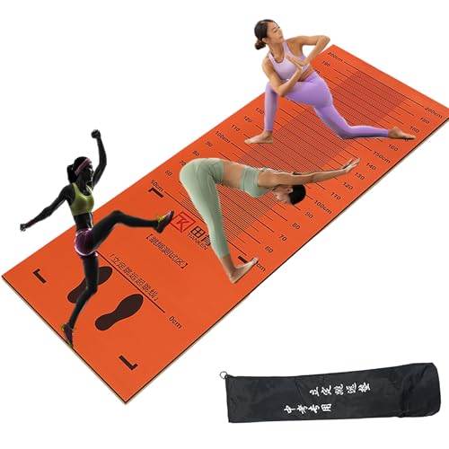 Gummimatte für Weitsprung/Springseil, 4 mm dicke Matte für körperliches Training im Freien, mit Teppich ausgelegte Weitsprung-Übungsunterlage für den Boden des Heim-Fitnessstudios von KDOQ