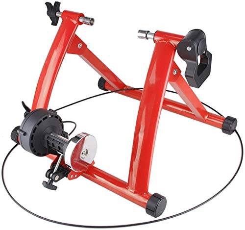 Indoor-Fahrradtrainer-Ständer, Fahrradtrainer-Ständer, Stahlfahrrad-Übung, Magnetständer, 6 Widerstandseinstellungen, Schnellspannspieß, Vorderrad, Rot von KDOQ