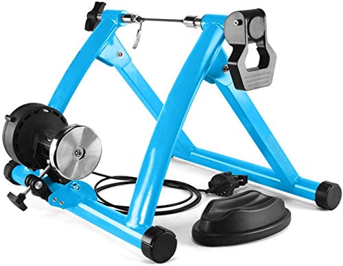 Indoor-Trainerständer für Fahrräder, magnetischer, Faltbarer Turbotrainer für Fahrräder, Fahrtrainer mit Kraftdämpfung für 26- bis 28-Zoll-Fahrräder (blau) von KDOQ