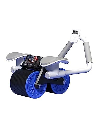 Plank ABS-Rollenrad mit Kniematte, Saker-Bauchrad mit automatischem Rückprall, 4D-Ab-Roller mit Ellenbogenstütze, Fitness-Abs-Trainer-Rollenrad, Blau von KDOQ