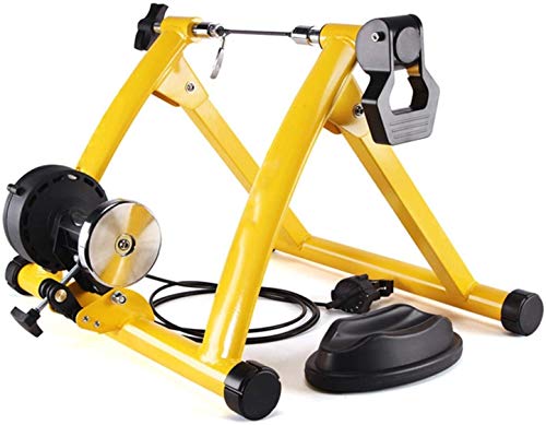 Rollentrainer für Fahrrad, Fahrradtrainer, Heimtrainer klappbar, bis 150 kg belastbar, aus Stahl, inkl. (gelb) von KDOQ