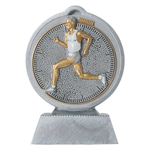 pokalspezialist Pokal mit 3D Motiv Laufen Laufsport Crosslauf Marathon Serie Ronny 10,5 cm hoch von pokalspezialist