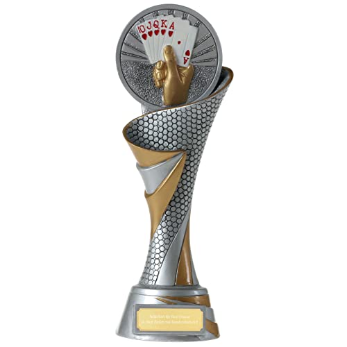 FG Pokalset je 1x Größe S, M, L Trophäe Skat Poker Karten mit Emblem 70 mm schwer mit Gravur von KDS