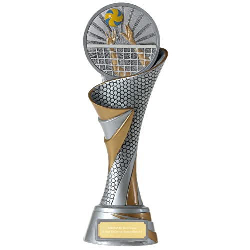 KDS FG Pokalset je 1x Größe S, M, L Trophäen Volleyball Beachvolleyball mit Emblem 70 mm schwer mit Gravur von KDS
