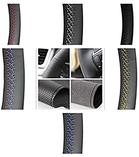 Auto-Lenkradabdeckung aus schwarzem Leder, für BMW M Sport F10 F11 F07 M5 F10 2011–2013 F12 F13 F06 F01 F02, rote und Blaue Linie von KEADSMK