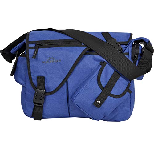 Premium Umhängetasche Laptop/Tablet Jack Bag Tasche KEANU Messenger DIN A4 :: viele Einschubfächer und RV Fächer :: Auswahl (Blau) von KEANU