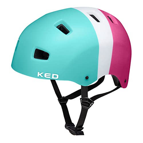 KED Unisex Jugend 5forty Fahrradhelm, 3 Colors Retro Girl, M (54-58cm) von KED