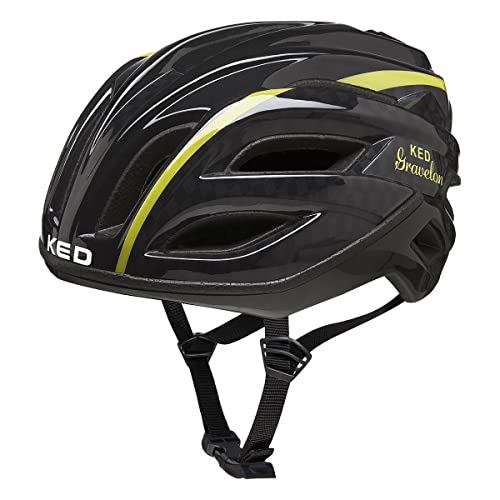 KED Gravelon Checkered Flag Fahrrad Helm schwarz/gelb 2022: Größe: L (58-61cm) von KED
