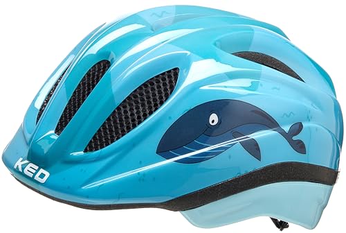 KED Kids Youth Meggy III Trend Fahrradhelm, Whale Glossy, M (52-58cm) von KED