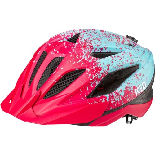 KED Kids Youth Street Jr. Pro Fahrradhelm, Pink Iceblue Matt, S (49-55cm) von KED