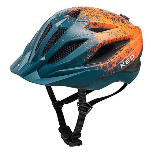 KED Street Jr. Pro Kinder Fahrrad Helm matt Petrol grün/orange 2022: Größe: M (53-58cm) von KED