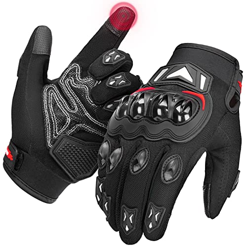 KEMIMOTO Motorradhandschuhe Herren, Motorrad Handschuhe mit Knöchelprotektor und Touchscreen, Sport Handschuhe für Herren und Damen, für Motorrad, Fahrrad, Roller, Jagd von KEMIMOTO