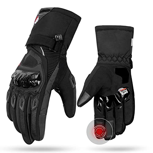 KEMIMOTO Winter Motorradhandschuhe, Motorrad Handschuhe Winter, Motorradhandschuhe mit Touchscreen Funktion, Wasserdicht, für Motorradfahren, Skifahren, Roller von KEMIMOTO