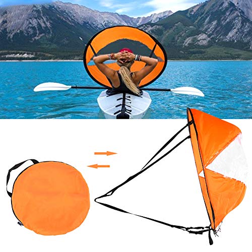 Kajak Segel, Tragbares Faltbares Hochtransparentes Spezial Segel Windpaddel für Kajak-Kanu-Schlauchboote von KENANLAN