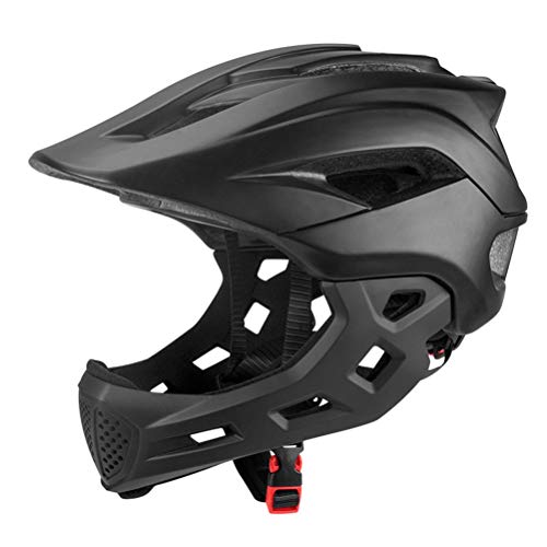 Vollgesichtshelm MTB Vollgesichts-BMX-Helm für Erwachsene, (Schwarz) von KENANLAN