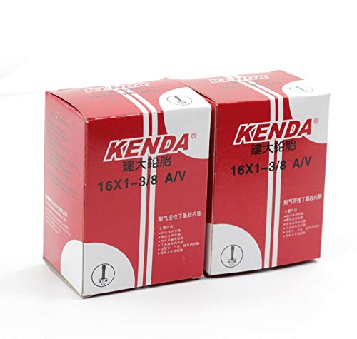 KENDA 2 Stück Luftkammern Innenreifen Rohre 16 Zoll 349 1 3/8 für Brompton Fahrrad Presta (F/V) oder Schrader (A/V), 349 1 3/8 von KENDA