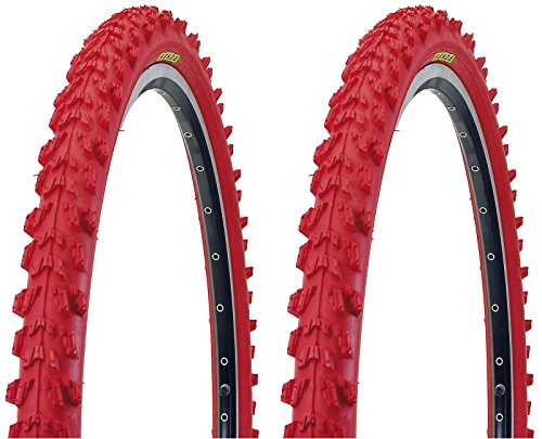 KENDA 2 x MTB Reifen farbige Fahrradreifen 26 Zoll 50-559 26 x 1.95 (ROT) von KENDA