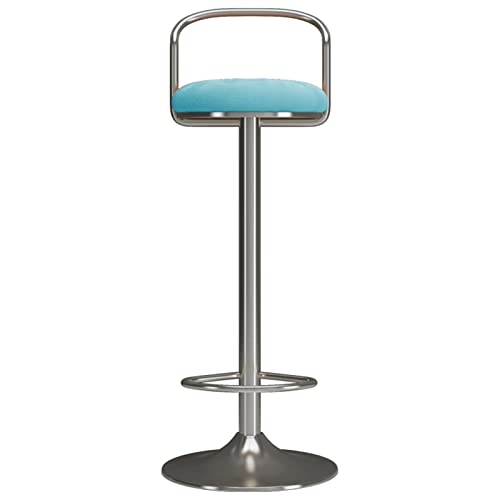 KENGRA Verstellbarer Barhocker-Stuhl mit drehbarer Rückenlehne, Metallfußstütze und runder Basis, Home Beauty Salon Kitchen Island Dining Barhocker (Größe: 65–80 cm, Farbe: Hellblau) wwyy von KENGRA