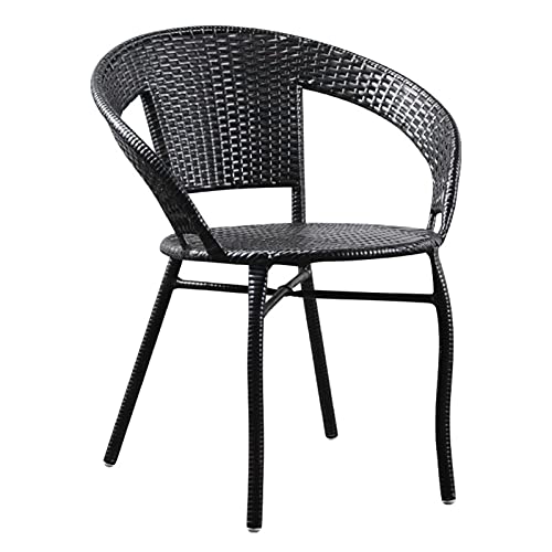 KENGRA Weave Dunkelbrauner Sessel für Terrasse, Garten, Esszimmer, Freizeitstuhl, ergonomische Rückenlehne und Armlehnen, leicht zu reinigen wwyy von KENGRA