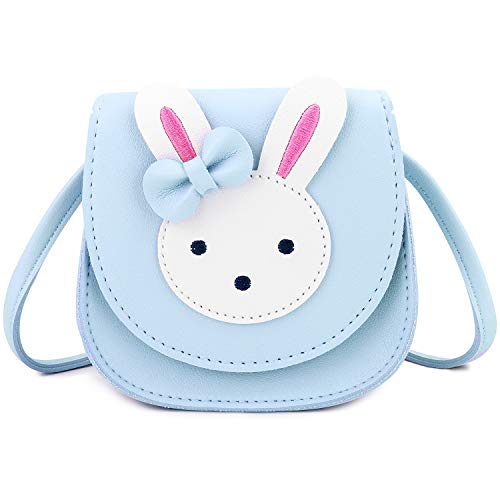 KEREDA Kinder Umhängetasche Mädchen, Niedlicher Hase CrossBody Tasche, PU Leder Prinzessin Mini Handtasche 2-8 Jahre von KEREDA