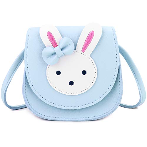 KEREDA Kinder Umhängetasche Mädchen, Niedlicher Hase CrossBody Bag, PU Leder Prinzessin Mini Taschen für Kinder Mädchen 2-10 Jahre von KEREDA