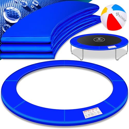 KESSER® - Trampolin Randabdeckung Ø 426 cm, 30cm breit 100% UV-beständig reißfest Federabdeckung inkl. Beachball Blau von KESSER