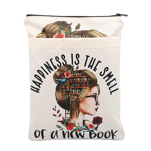 KEYCHIN Buchliebhaber Buchhülle Bookish Gifts Happiness is The Smell of A New Book Cover Protector for Bookaholic Bookworm (Smell New Book) von KEYCHIN