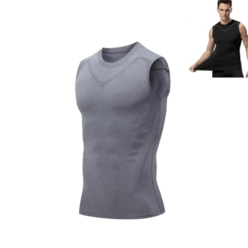 QIAWI Ionic Shaping Vest, QIAWI Ionic Shaping Sleeveless Shirt, 2024 New Shapewear Vest for Men (C,XXL) von KEYGEM