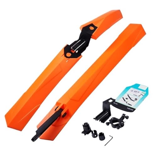 KFXYSM Fahrrad Schutzblech, Mud Guard Fahrrad-Schutzbleche, Schnellmontage, for Straßen- und Mountainbikes, Radreifen, vorne/hinten, Schutzbleche, Spritzschutz(Orange) von KFXYSM